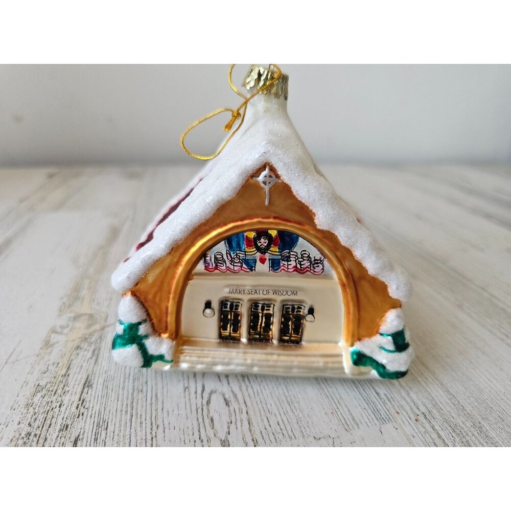 ameri Glass Church chapel wisdom ornament unique Xmas tree‎ large